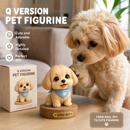 Custom Pet Figurine 3D Printed Cartoon Pet Statue, Personalized Dog Cat Memorial Figurine From Your Pet Photo