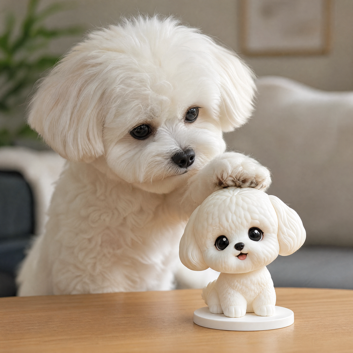 Custom Pet Figurine 3D Printed Cartoon Pet Statue, Personalized Dog Cat Memorial Figurine From Your Pet Photo
