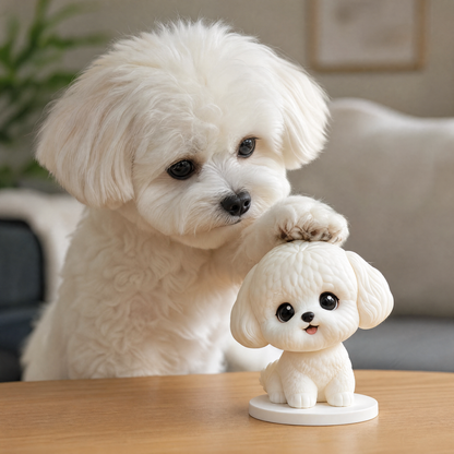 Custom Pet Figurine 3D Printed Cartoon Pet Statue, Personalized Dog Cat Memorial Figurine From Your Pet Photo