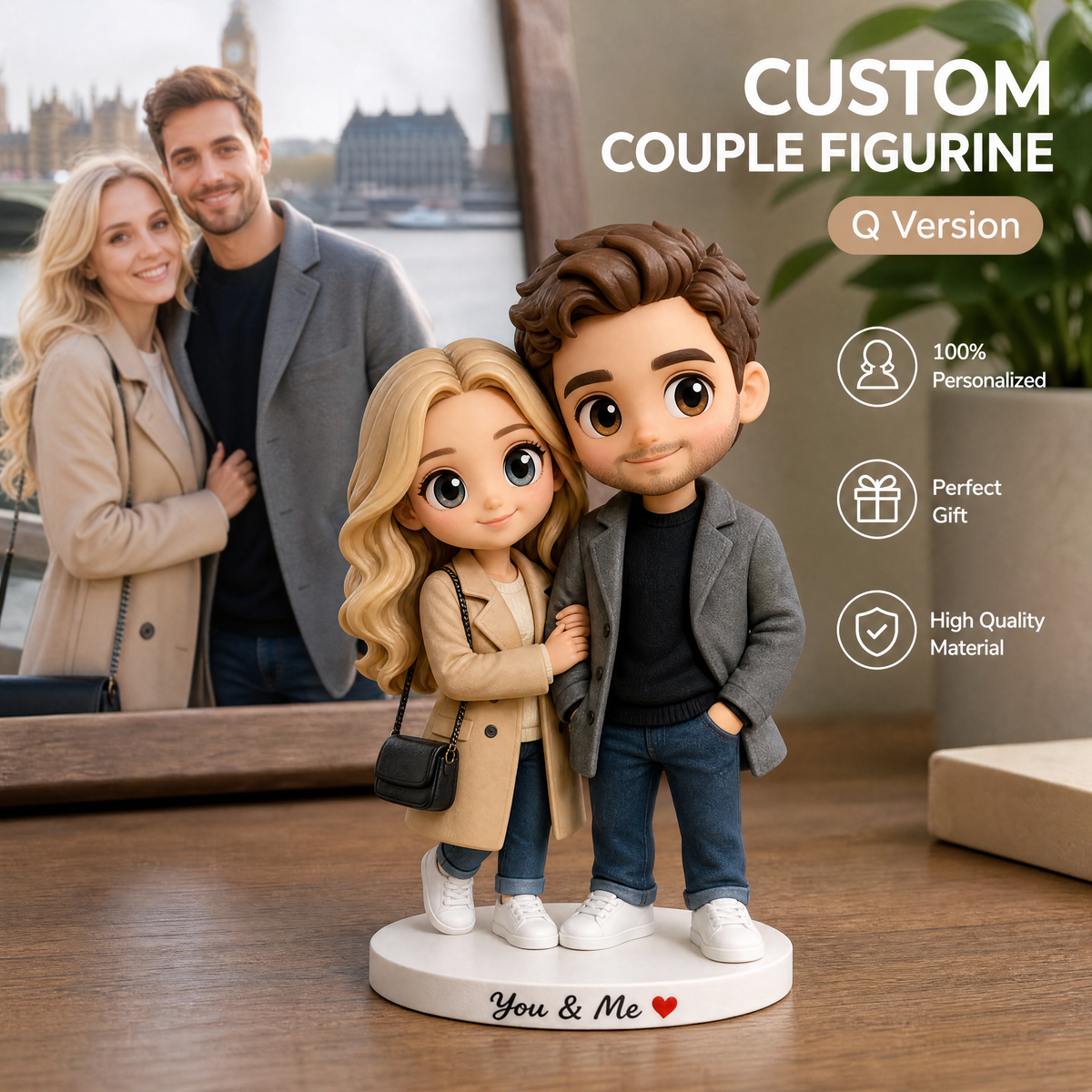 Custom 3D Cartoon Figurine | Personalized Photo‑Based Chibi Character Statue Custom Portrait Doll Ornament Gift