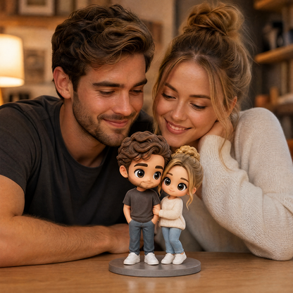 Custom 3D Cartoon Figurine | Personalized Photo‑Based Chibi Character Statue Custom Portrait Doll Ornament Gift