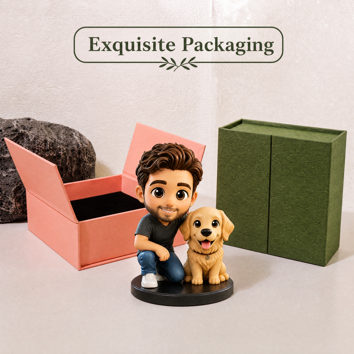 Custom Pet Figurine 3D Printed Cartoon Pet Statue, Personalized Dog Cat Memorial Figurine From Your Pet Photo