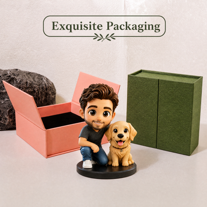 Custom Pet Figurine 3D Printed Cartoon Pet Statue, Personalized Dog Cat Memorial Figurine From Your Pet Photo