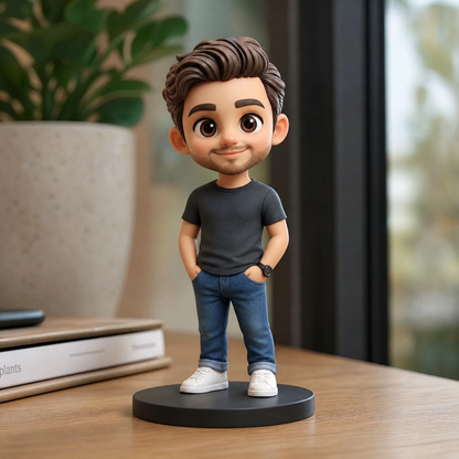 Custom 3D Cartoon Figurine | Personalized Photo‑Based Chibi Character Statue Custom Portrait Doll Ornament Gift